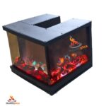 شومینه برقی سه بعدی سه طرفه ابعاد سفارشی